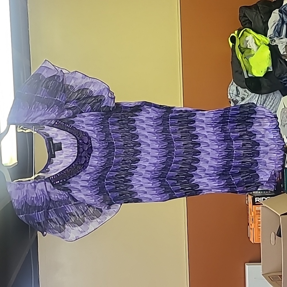 Purple and black sheer shirt